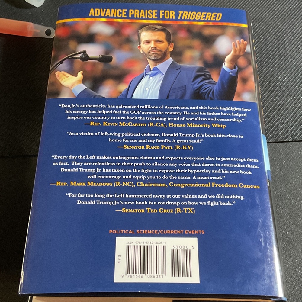 Triggered by Donald Trump Jr. Hardcover Book - Picture 2 of 2
